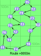 Route >8850m